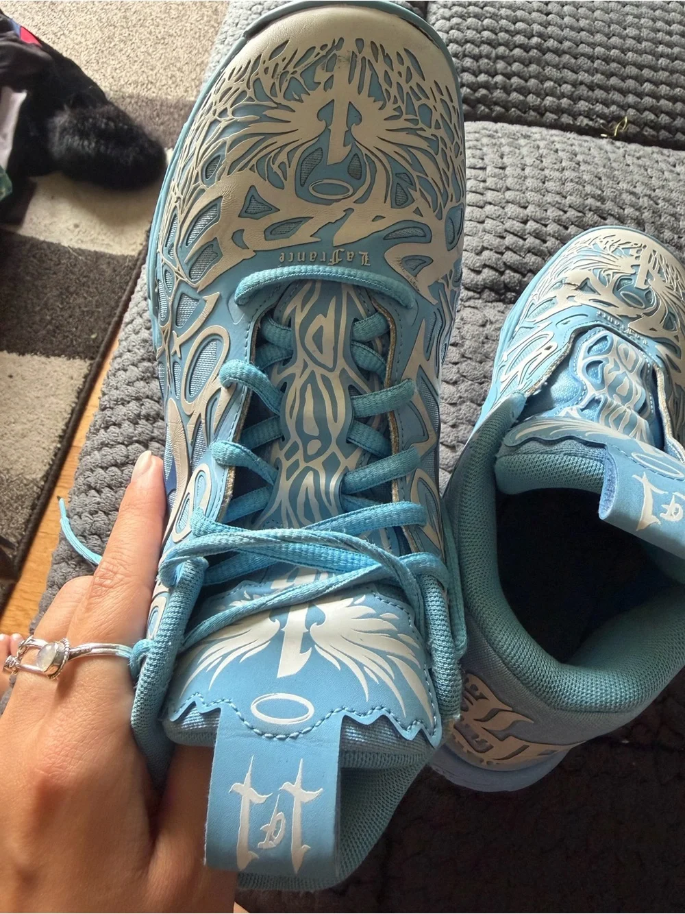 Kids Blue Graphic Athletic Shoes